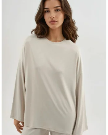 Bluza dama,  maneca lunga, alb, jerseu