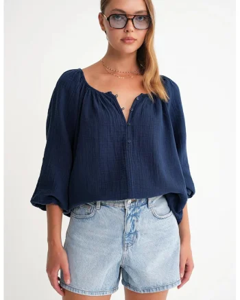 Bluza dama,  Albastru Marin, Textil