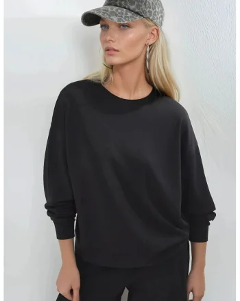Hanorac dama,  Negru, Textil