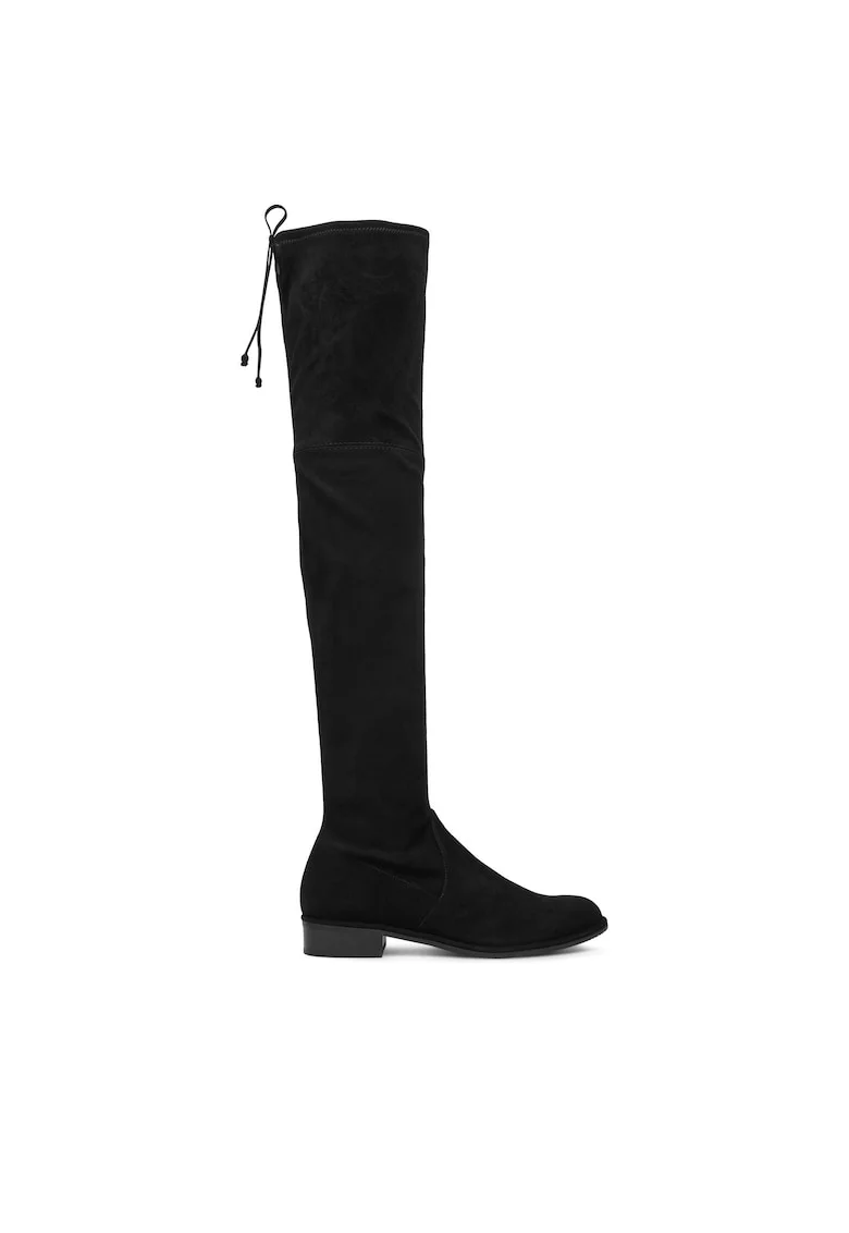 Cizme dama  Lowland, piele naturala, negru, suede