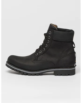 Bocanci impermeabili de piele nabuc Rugged, Negru