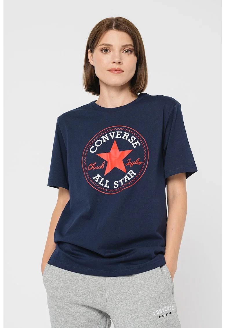 Tricou unisex de bumbac Chuck Patch Core, Bleumarin
