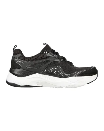 Pantofi sport cu insertii de plasa Mira, Alb/Negru stins