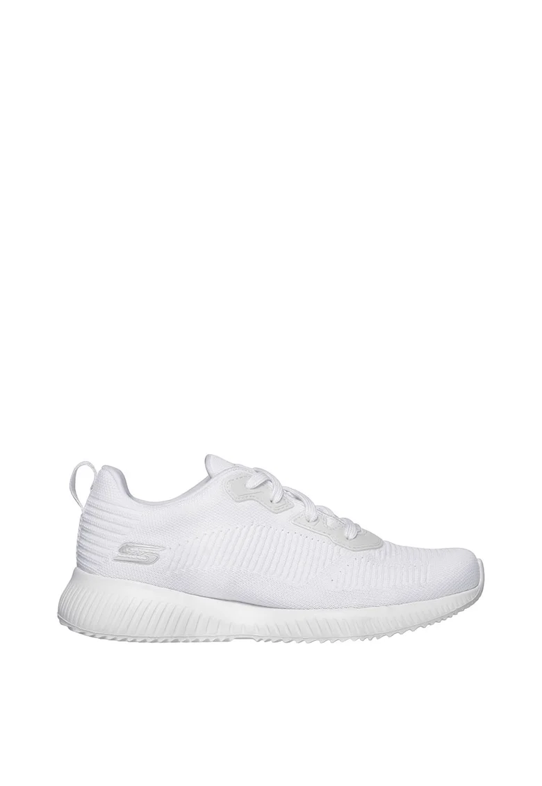 Pantofi sport din material tricotat Bobs Squad Tough Talk, Alb