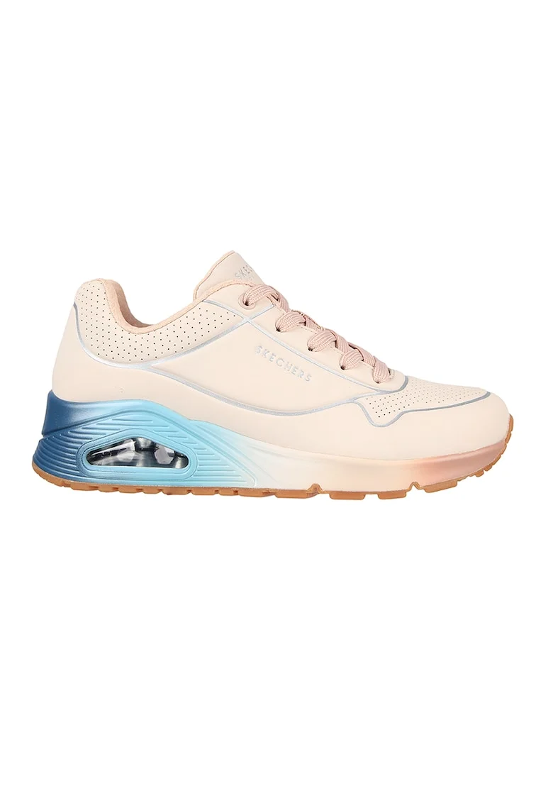 Pantofi sport cu talpa wedge ascunsa Uno Cool Heels, Albastru aquamarin/Roz pastel