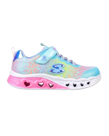 Pantofi sport cu velcro si LED-uri pe talpa Flutter Heart, Multicolor