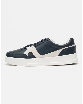 Pantofi sport din piele cu garnituri contrastante Court Craft, Bleumarin