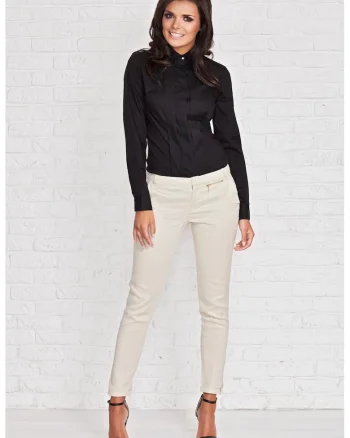 Camasa M005 pentru dama Awama, Bumbac/Nylon, Negru