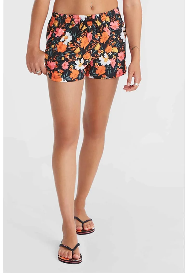 Pantaloni scurti de baie Anglet, Negru/Portocaliu/Roz