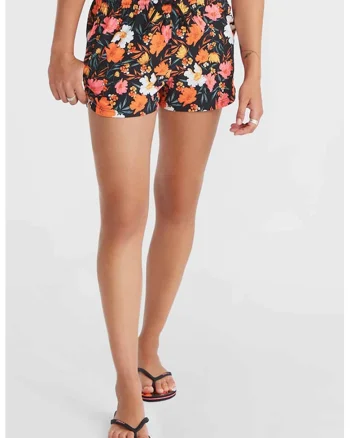 Pantaloni scurti de baie Anglet, Negru/Portocaliu/Roz