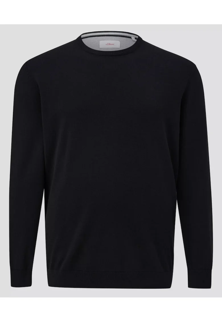 Big Sizes Pulover barbati big sizes, cu decolteu la baza gatului, Negru,