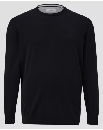 Big Sizes Pulover barbati big sizes, cu decolteu la baza gatului, Negru,