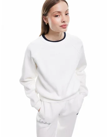Bluza de trening cu maneci raglan, Alb
