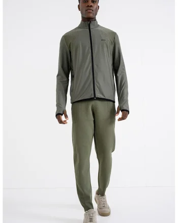 Pantaloni de trening cu buzunare cu fermoar, Verde sparanghel