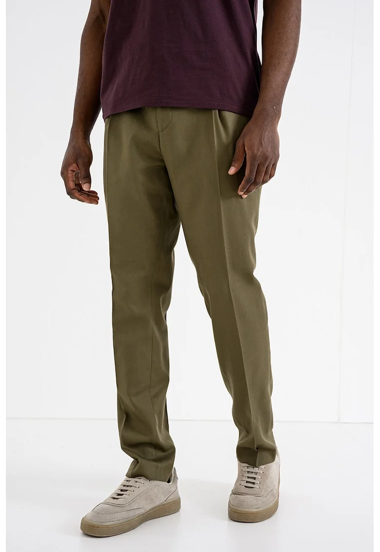 Pantaloni slim fit din amestec de lyocell, Kaki inchis