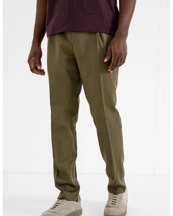 Pantaloni slim fit din amestec de lyocell, Kaki inchis