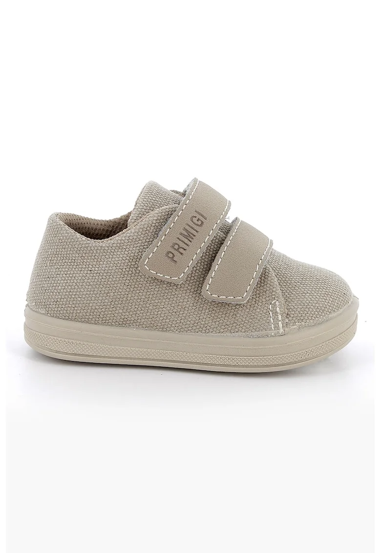 Tenisi din material textil cu inchidere velcro, Maro taupe deschis