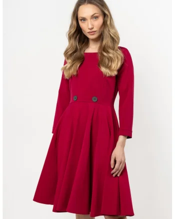 Rochie dama,  rosu, poliester-elastan