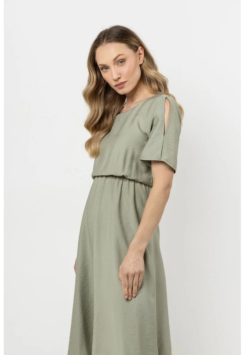 Rochie midi  verde, raion/nailon