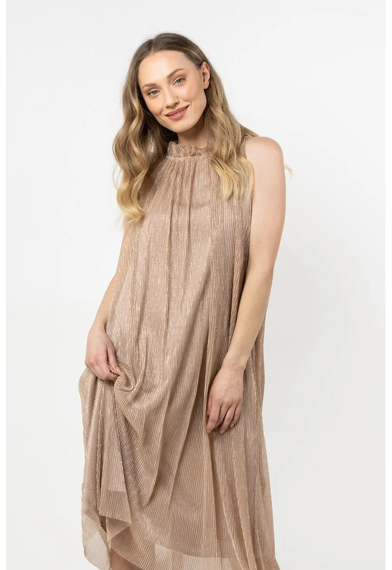 Rochie midi  auriu, poliester/elastan