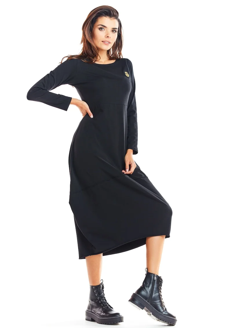 Rochie,  Bumbac/Lycra,Negru