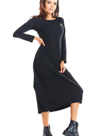 Rochie,  Bumbac/Lycra,Negru