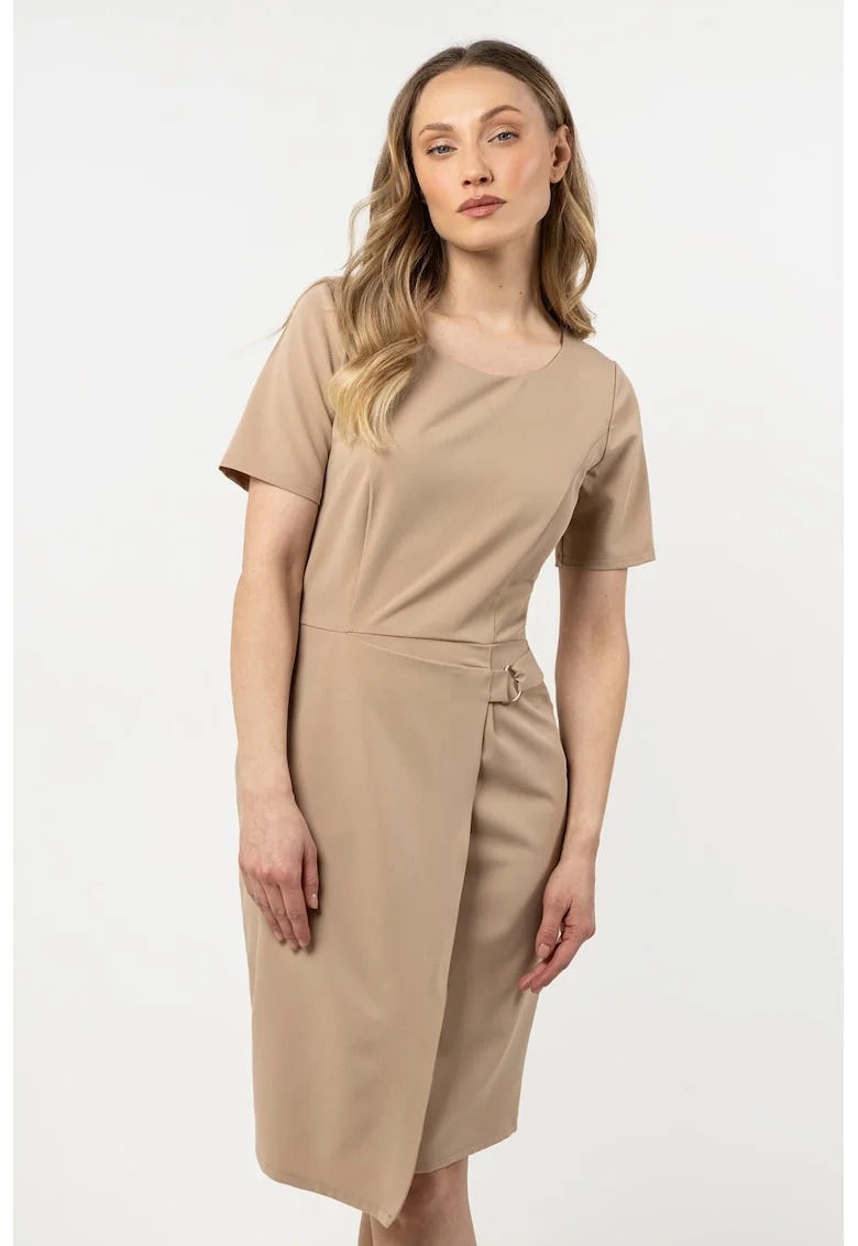 Rochie mini creion  bej, poliester-elastan