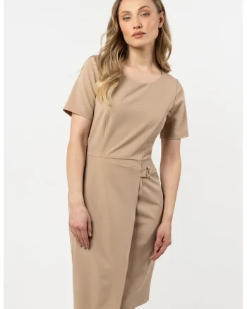 Rochie mini creion  bej, poliester-elastan