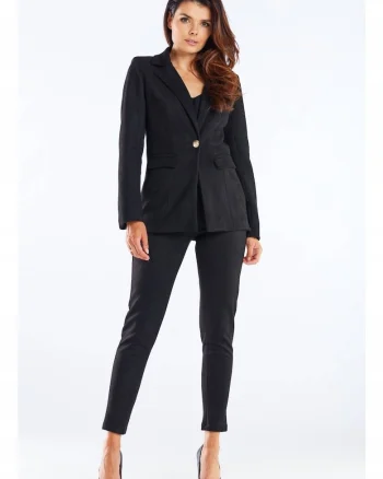 Pantaloni dama, Poliester - 648844, Negru