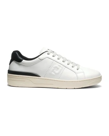 Pantofi sport din piele ecologica si piele cu model colorblock Walker 02, Negru/Alb murdar