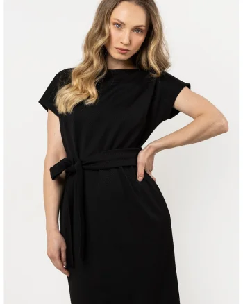 Rochie midi  poliester/elastan, negru