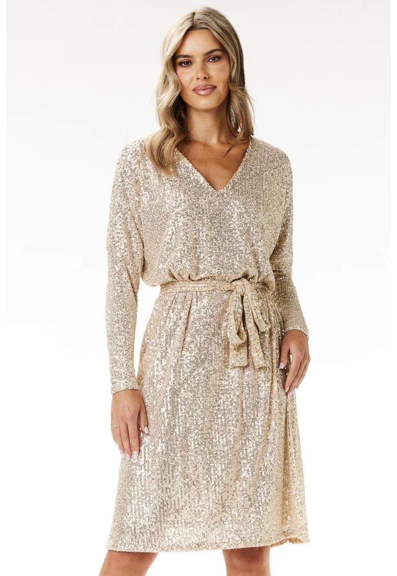 Rochie  A690, bej, poliester-elastan