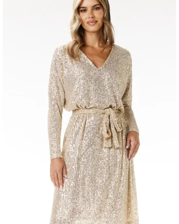 Rochie  A690, bej, poliester-elastan