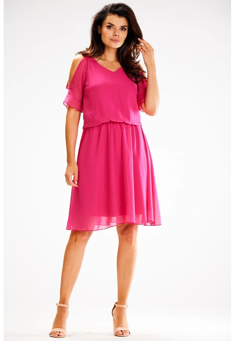Midi Rochie Maneca scurta, in V A656