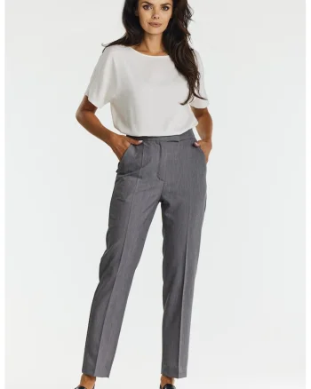 Pantaloni A675 pentru dama  Poliester, Eleganti, Gri