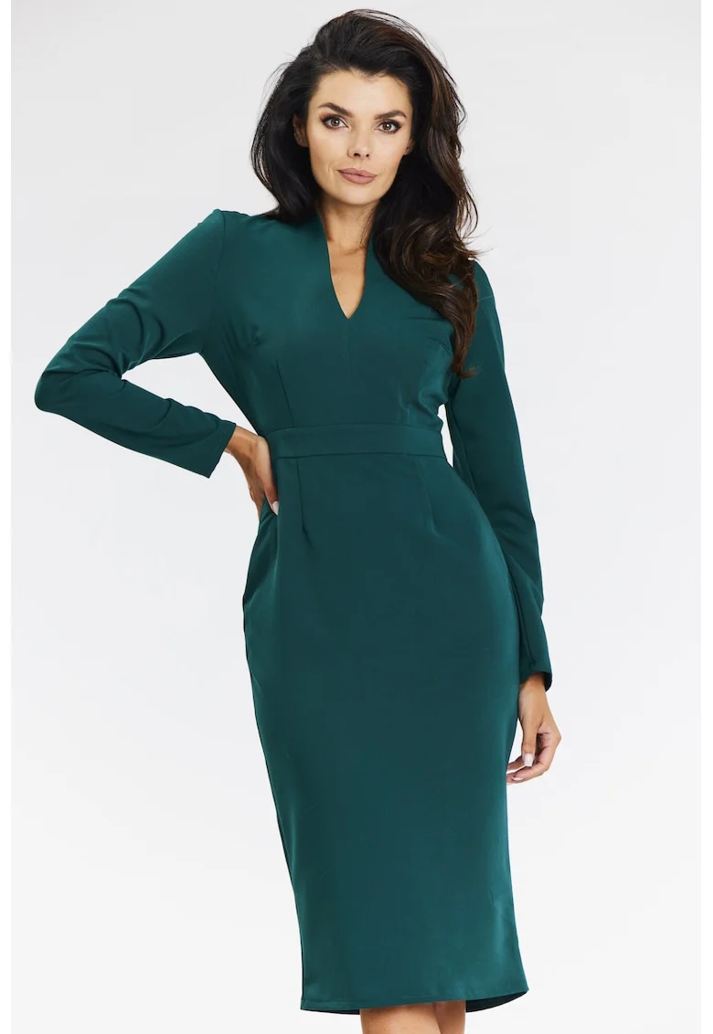 Rochie dama  poliester, A667 - verde-