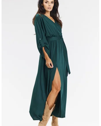 Rochie dama  viscoza, A670 - verde-
