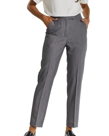 Pantaloni dama,  Viscoza/Poliester, Gri
