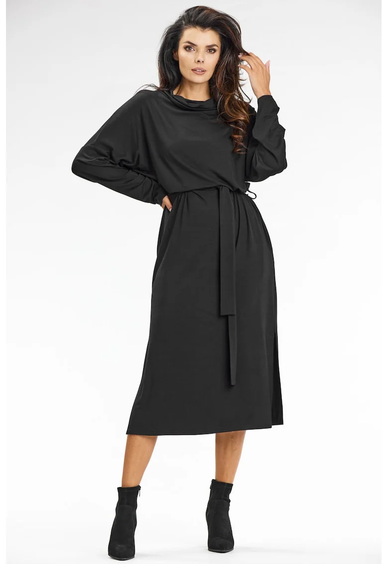Rochie dama  viscoza, negru, A671