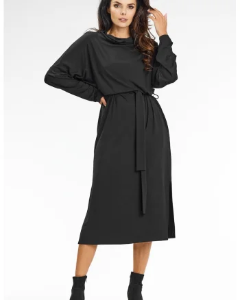 Rochie dama  viscoza, negru, A671
