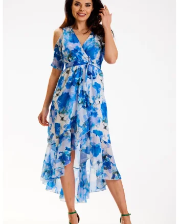 Rochie A508,  Poliester, Albastru