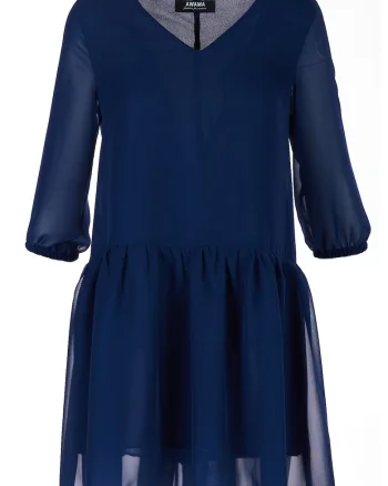 Rochie A514,  Poliester, Bleumarin