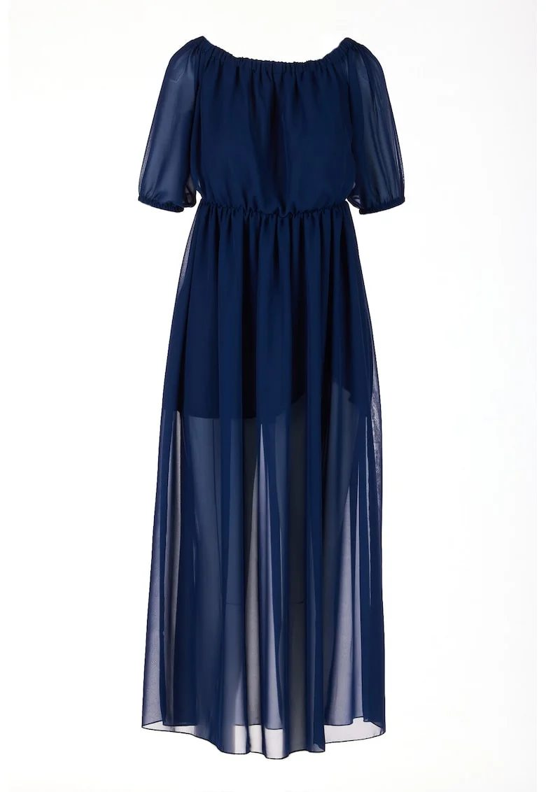 Rochie A515,  Poliester, Bleumarin