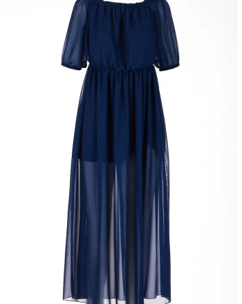 Rochie A515,  Poliester, Bleumarin