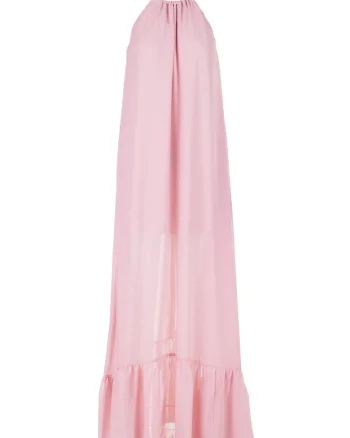 Rochie A516,  Poliester, Roz pudrat