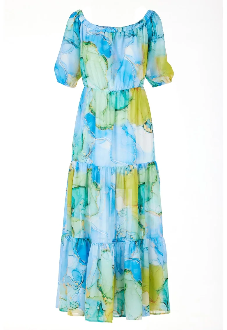 Rochie A504,  Poliester, Albastru