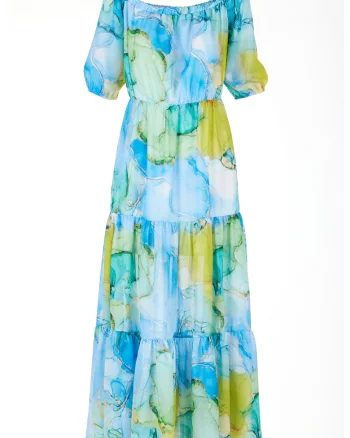 Rochie A504,  Poliester, Albastru