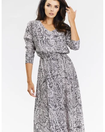 Rochie Rochie dama  poliester, A666 - Alb/Negru-
