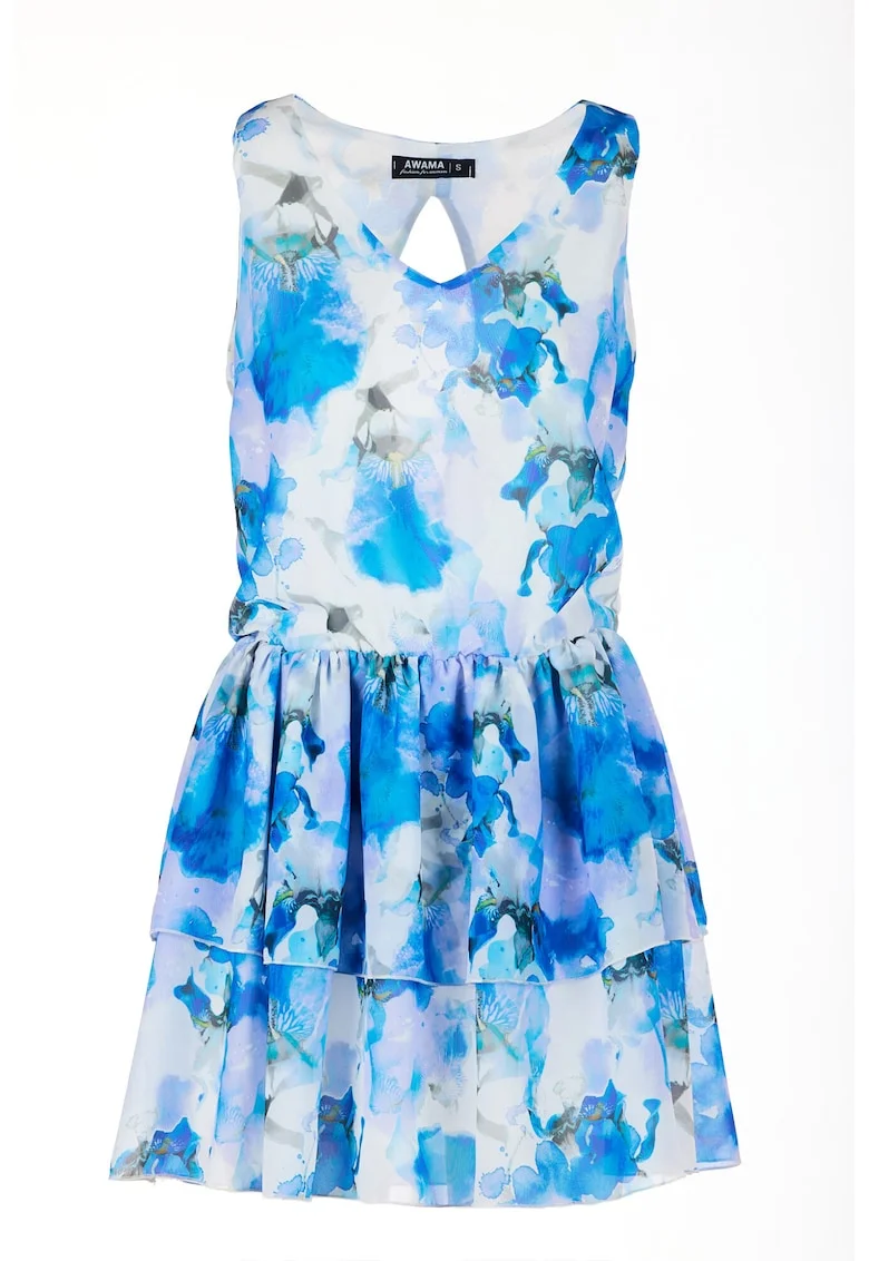 Rochie A501,  Poliester, Albastru