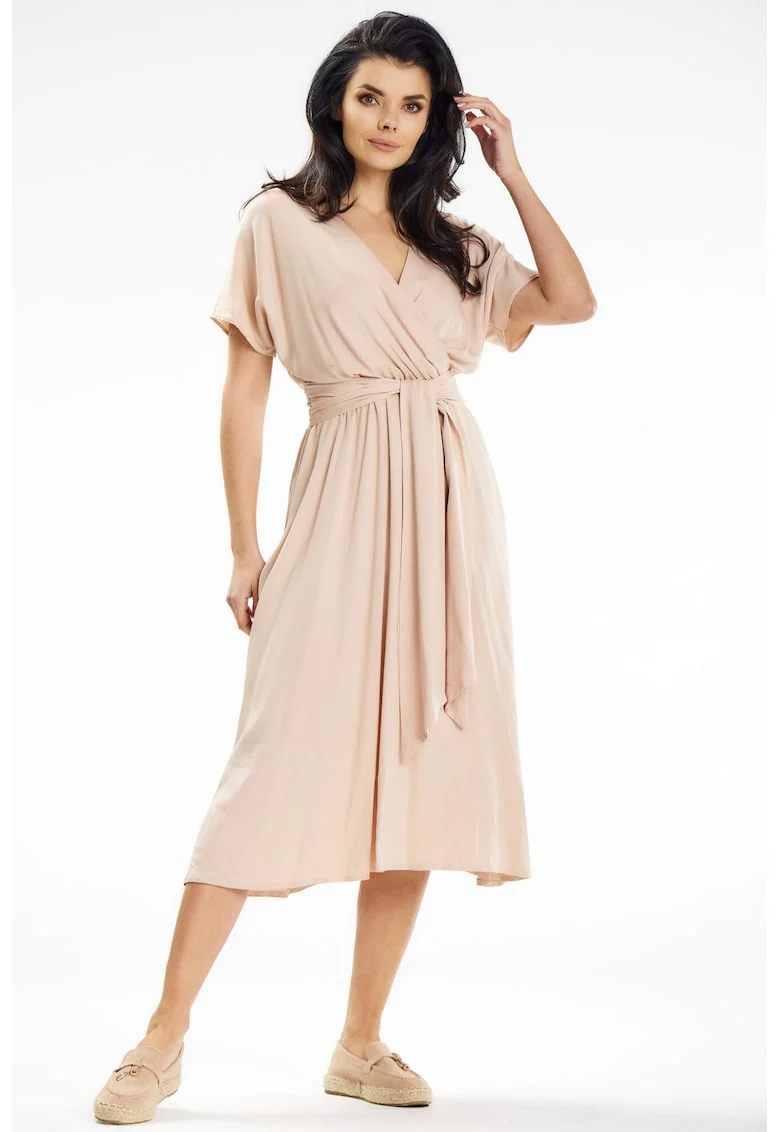 Midi Rochie Maneca scurta Lejer A642